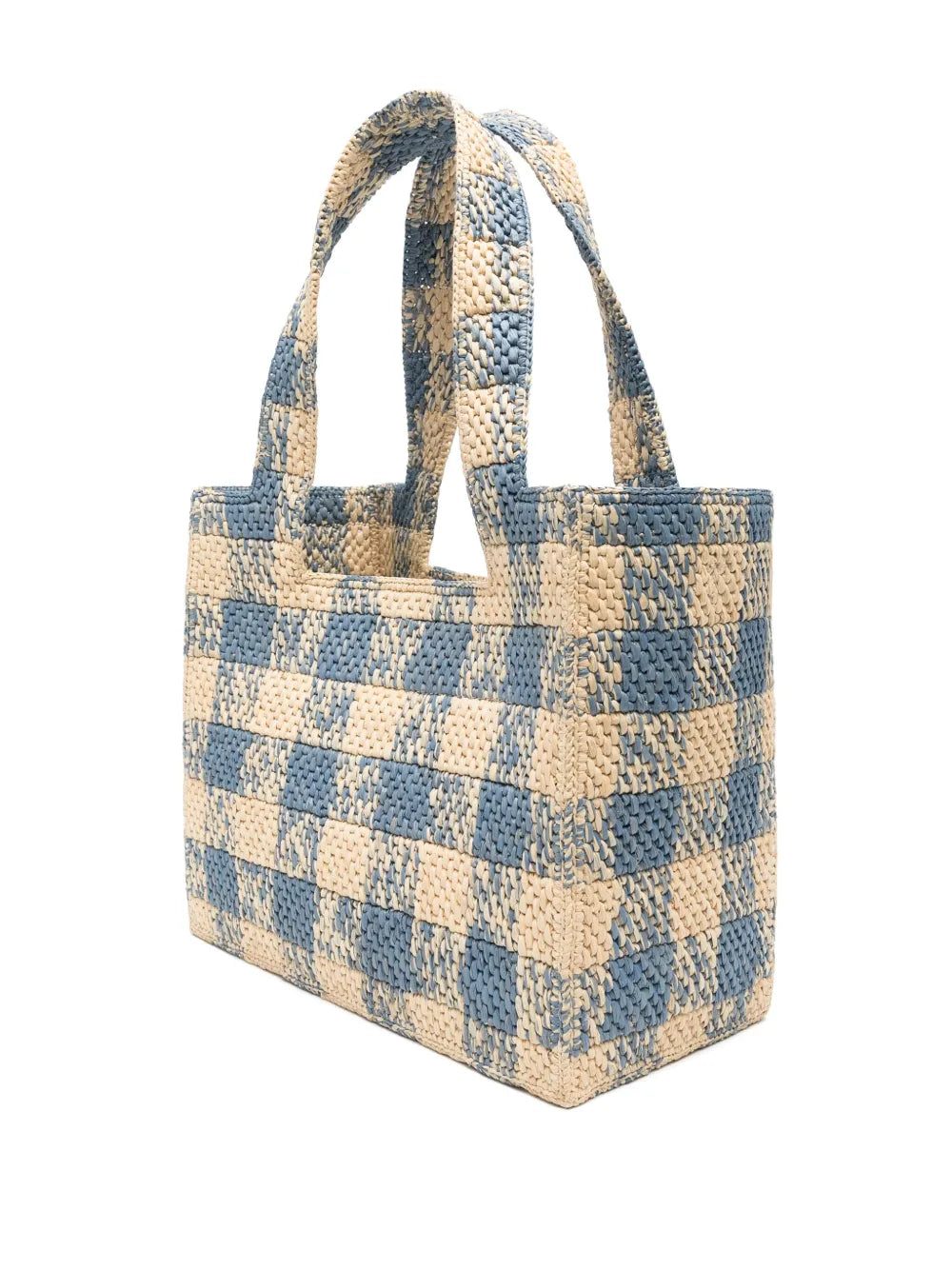 Small Bag Font tote in raffia