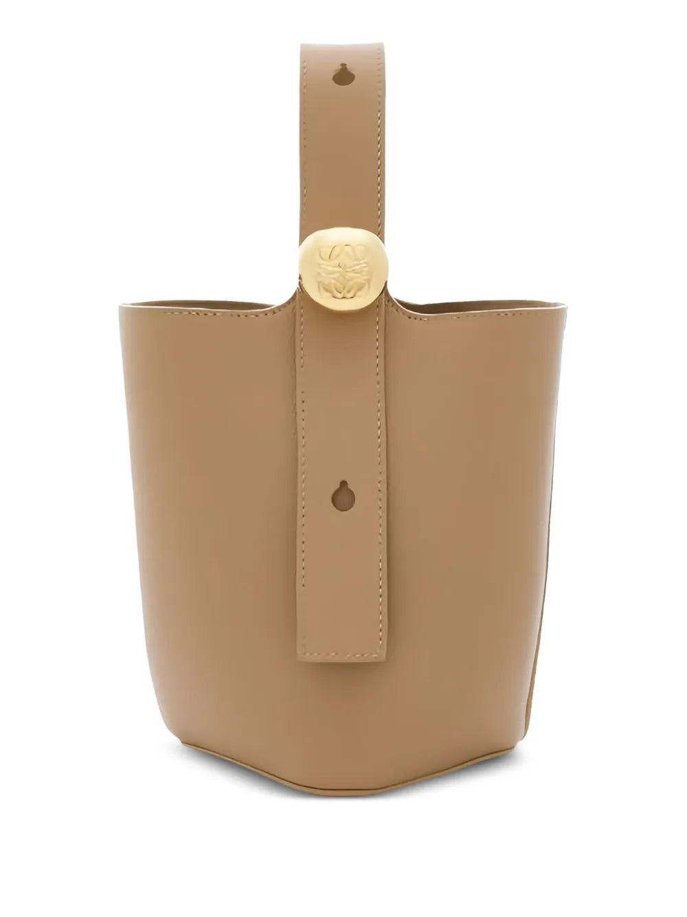Mini Pebble bucket in smooth calfskin Oak
