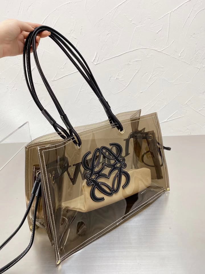 Tote Beige PVC and Leather Amazona