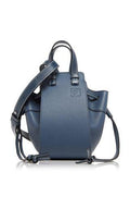 Compact Hammock bag in classic calfskin Dark Blue - EliteLux Outlet