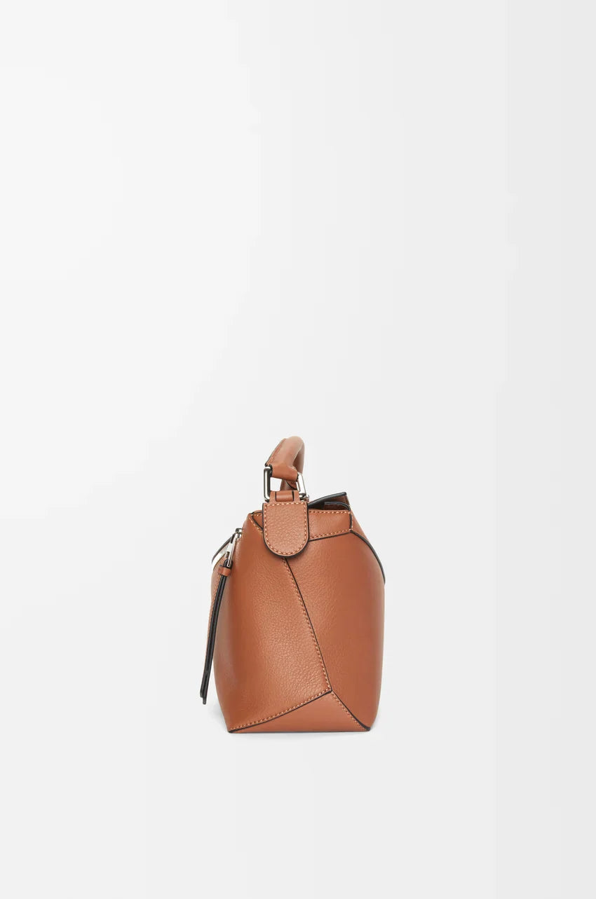 Small Puzzle Edge bag in classic calfskin Oak