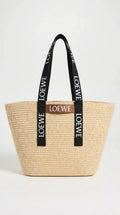 Fold Shopper in raffia Black - EliteLux Outlet