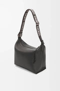 Cubi Crossbody bag in supple smooth calfskin and jacquard Dark Grey - EliteLux Outlet