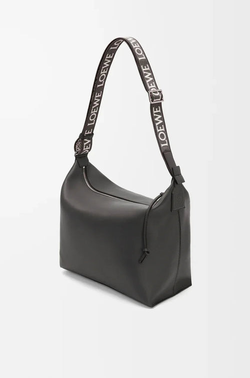 Cubi Crossbody bag in supple smooth calfskin and jacquard Dark Grey - EliteLux Outlet