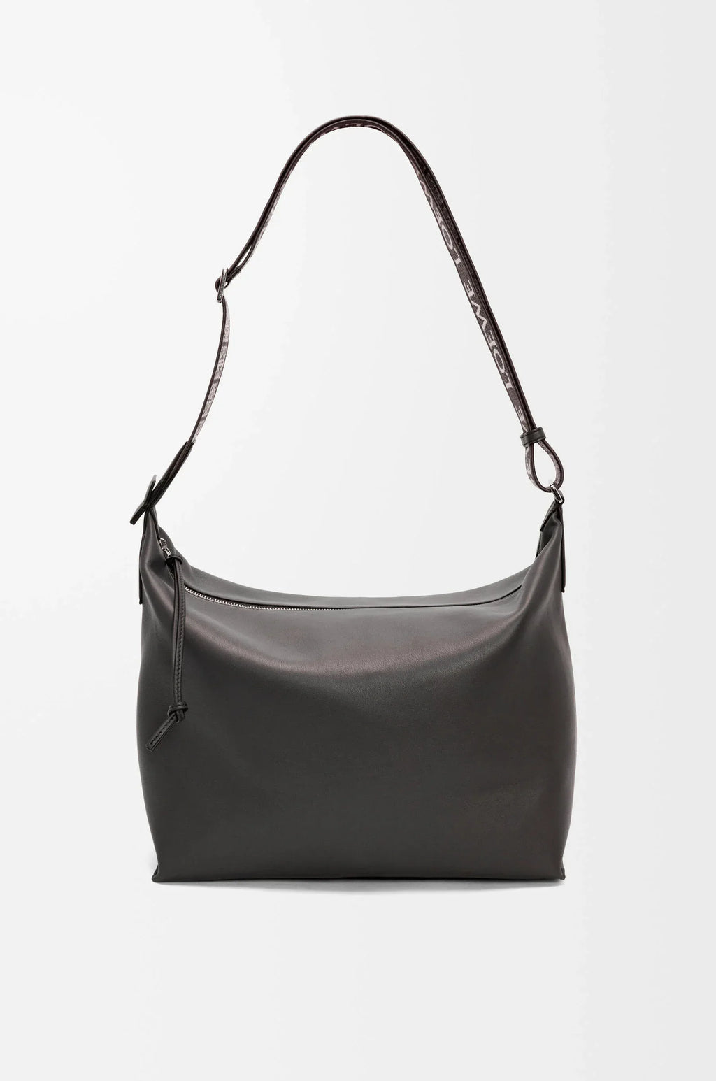 Cubi Crossbody bag in supple smooth calfskin and jacquard Dark Grey - EliteLux Outlet