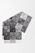 Scarf in wool and cashmere Black/white