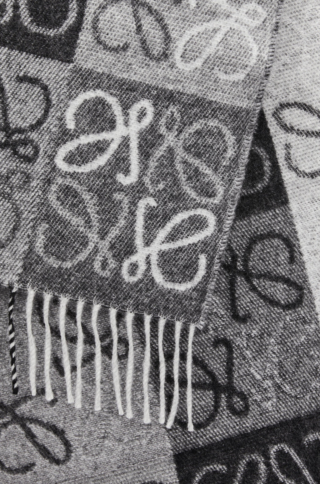 Scarf in wool and cashmere Black/white
