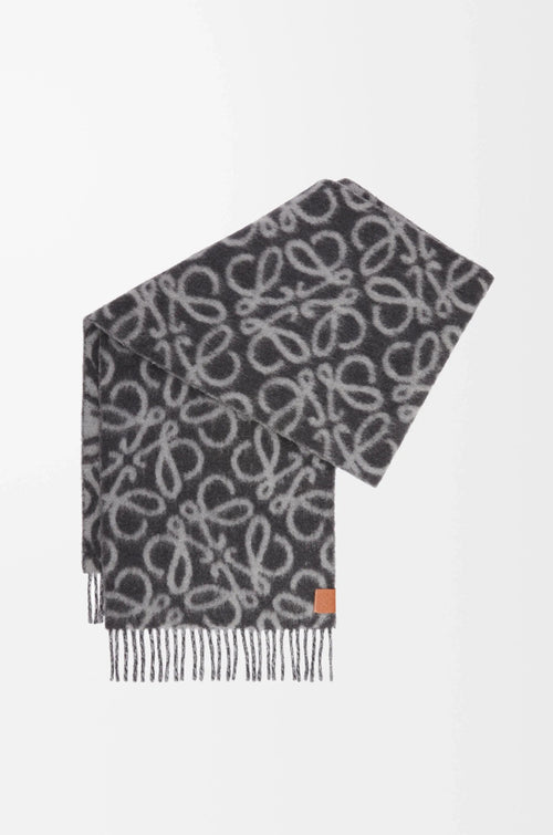 Anagram scarf in alpaca and wool blend Black/grey - EliteLux Outlet
