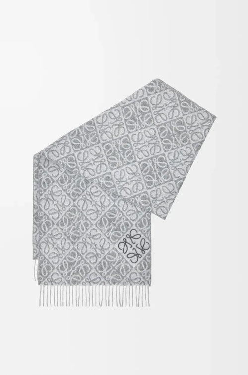 Anagram scarf in wool and cashmere Grey - EliteLux Outlet
