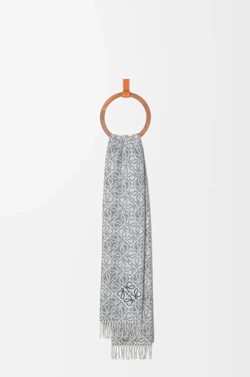 Anagram scarf in wool and cashmere Grey - EliteLux Outlet