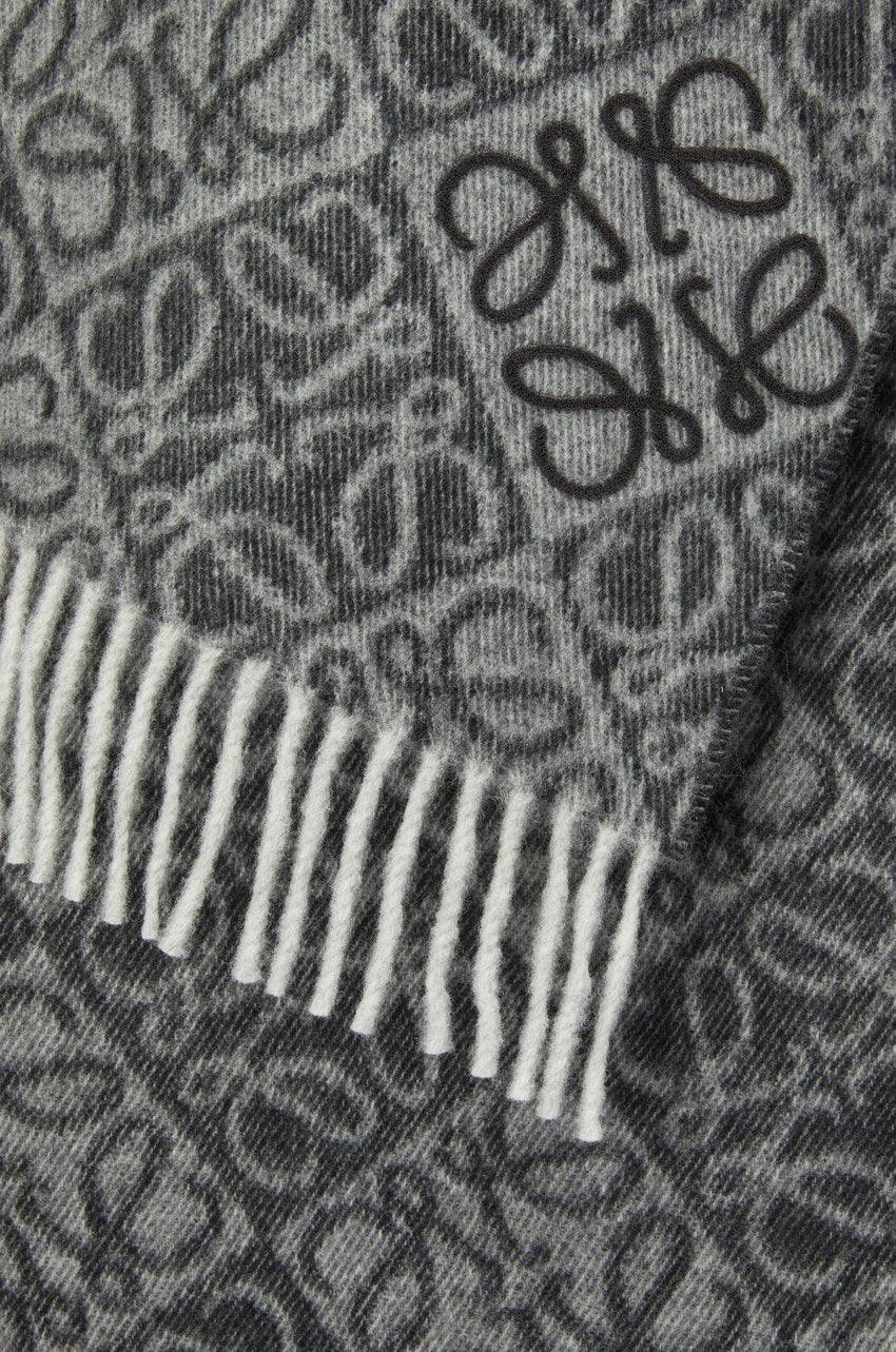 Anagram scarf in wool and cashmere Dark Grey - EliteLux Outlet