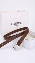Reversible Anagram belt in smooth calfskin Brown/silver