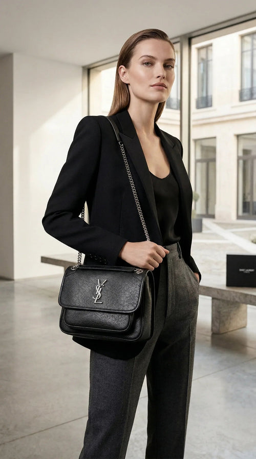 Cassandre Flap Chain Bag – Black - EliteLux Outlet