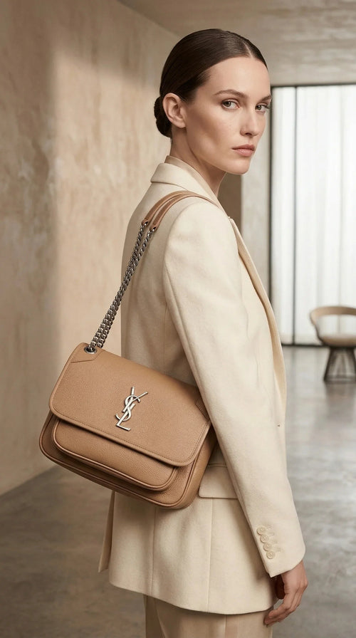 Cassandre Flap Chain Bag – Tan - EliteLux Outlet