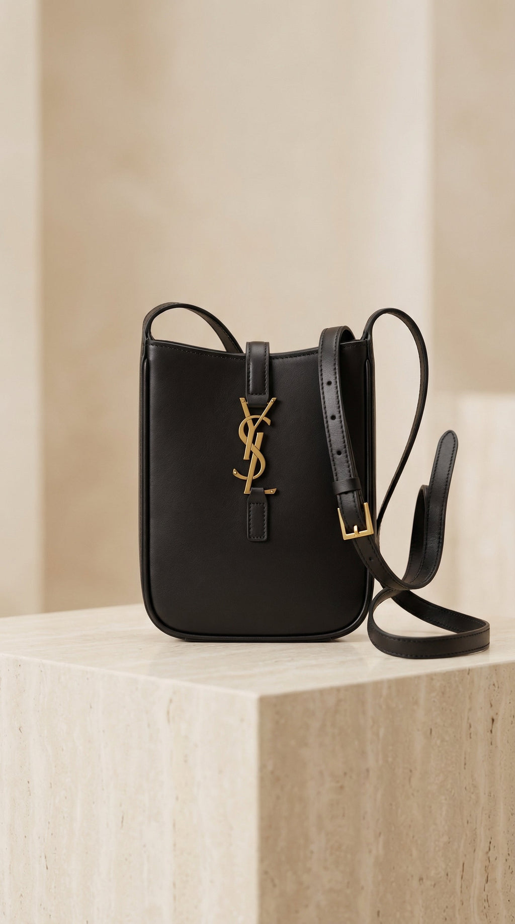 Mini Vertical Crossbody Bag – Black