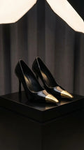 Cassandra Metal Toe Pumps – Black - EliteLux Outlet
