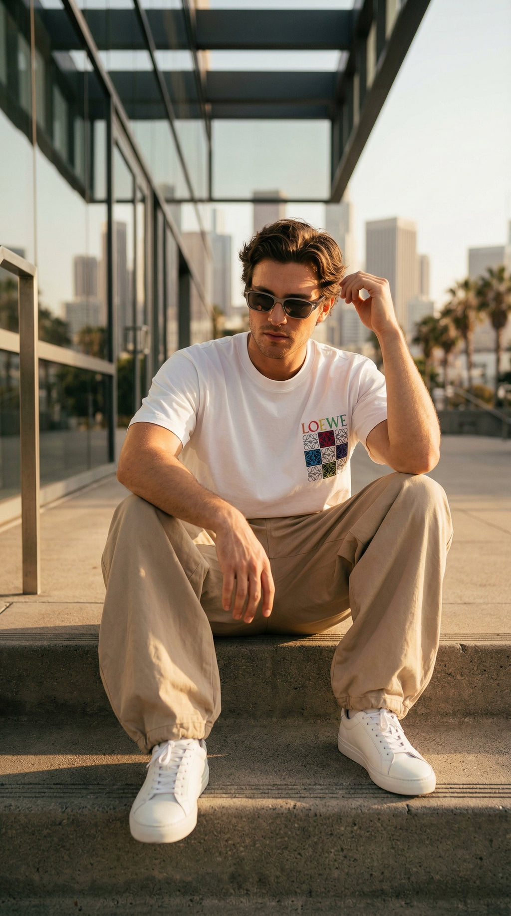 The Multicolor Anagram Graphic Tee – White