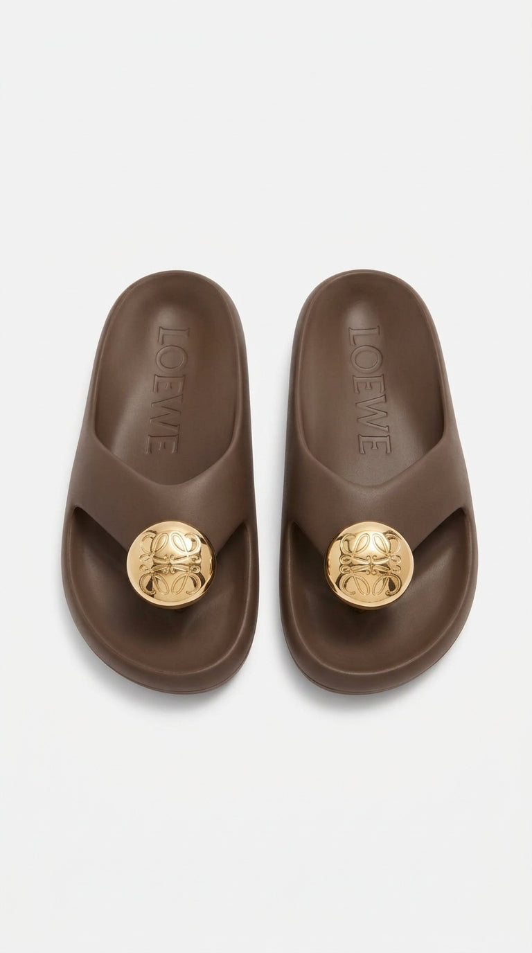 x Paula's Ibiza Foam Bubble Slides Brown