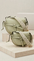 Gate Dual Mini Leather Crossbody Bag Soft Green - EliteLux Outlet