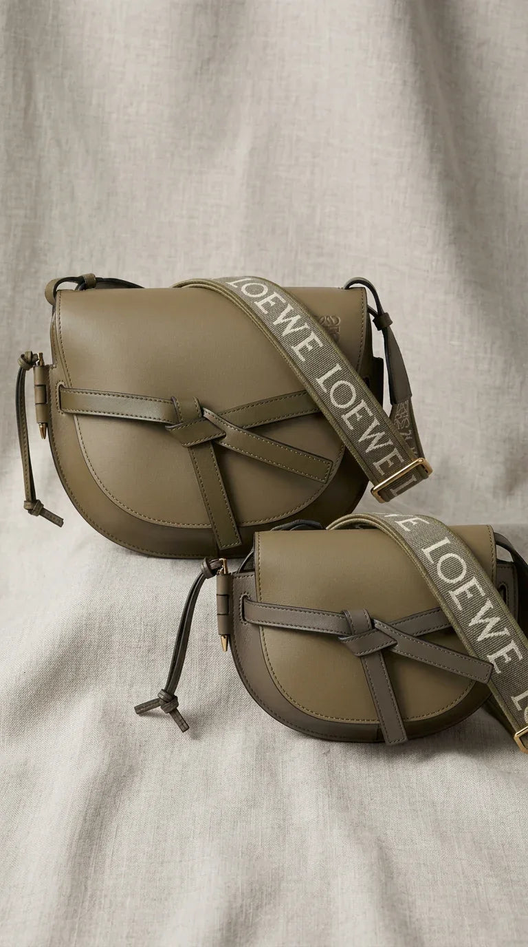 Gate Dual Mini Leather Crossbody Bag Soft Dark Green - EliteLux Outlet