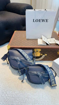 Gate Dual Mini Leather Crossbody Bag Dark Blue - EliteLux Outlet