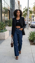 Signature Anagram Cropped Tank - Black