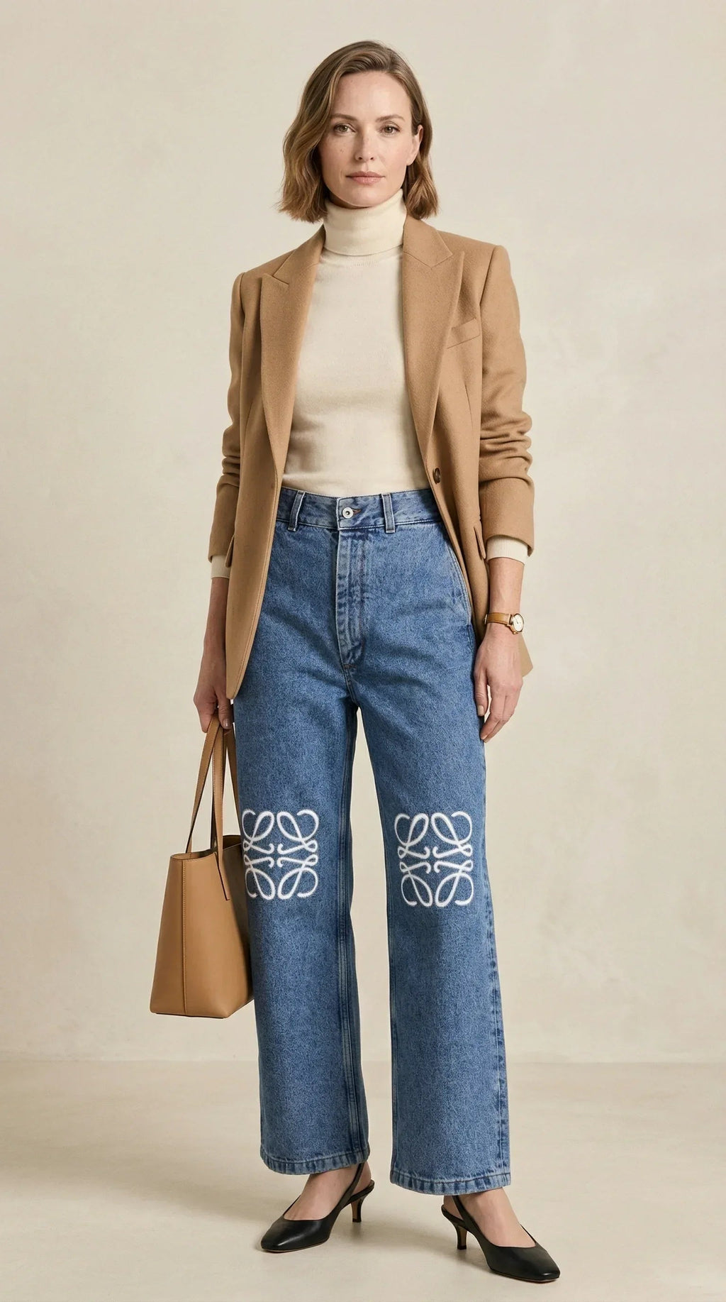 Anagram Wide-Leg Embroidered Denim 19 - EliteLux Outlet