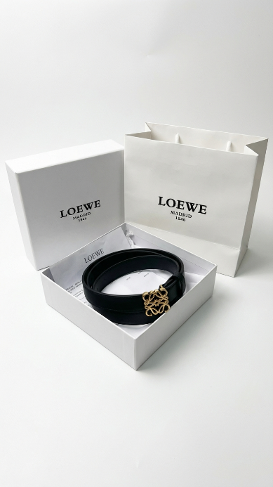 Reversible Anagram belt in smooth calfskin Black