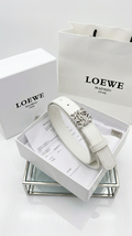 Reversible Anagram belt in smooth calfskin White